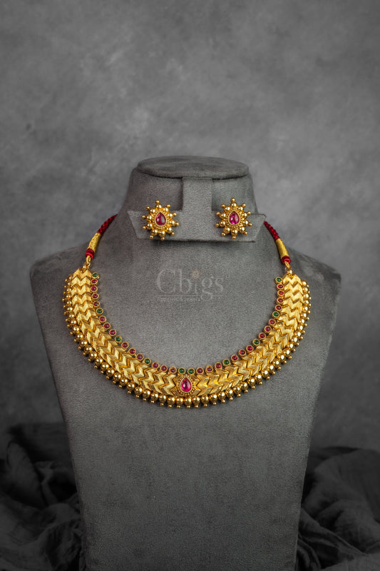 Layered Bead Antique Necklace Set