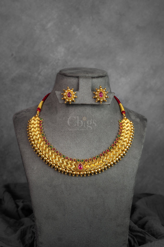 Layered Bead Antique Necklace Set