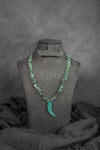 Aqua Stone Beaded Pendant Necklace 