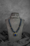 Blue Stone Beaded Pendant Necklace