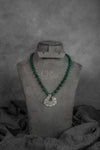 Green Stone Beads Mala Necklace