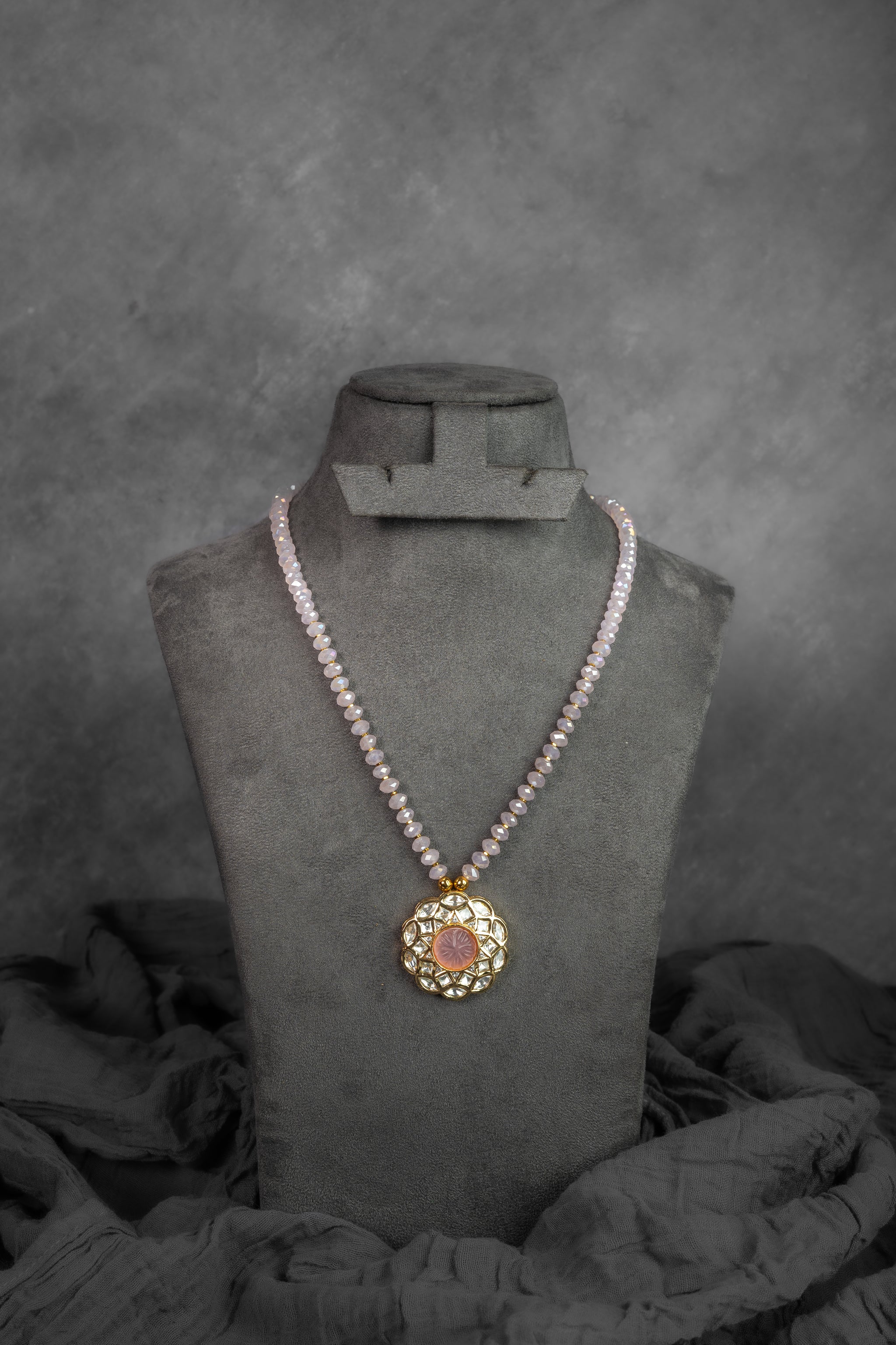 Rose Quartz Beads Mala Necklace