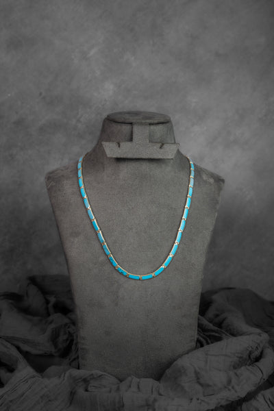 Turquoise Inlay Silver Chain
