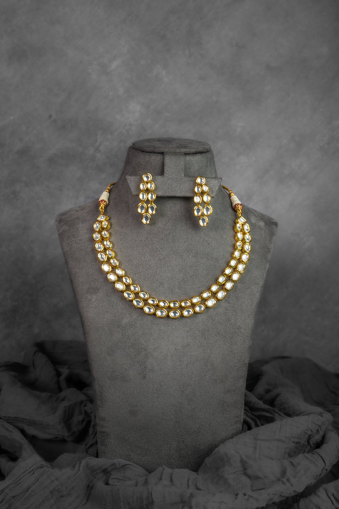 Oval Glow Kundan Necklace Set
