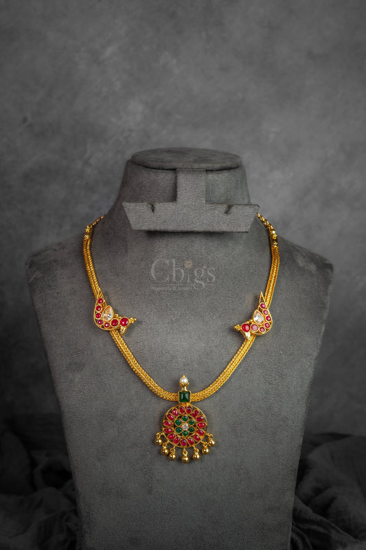 Peacock Kemp Pendant Necklace Set