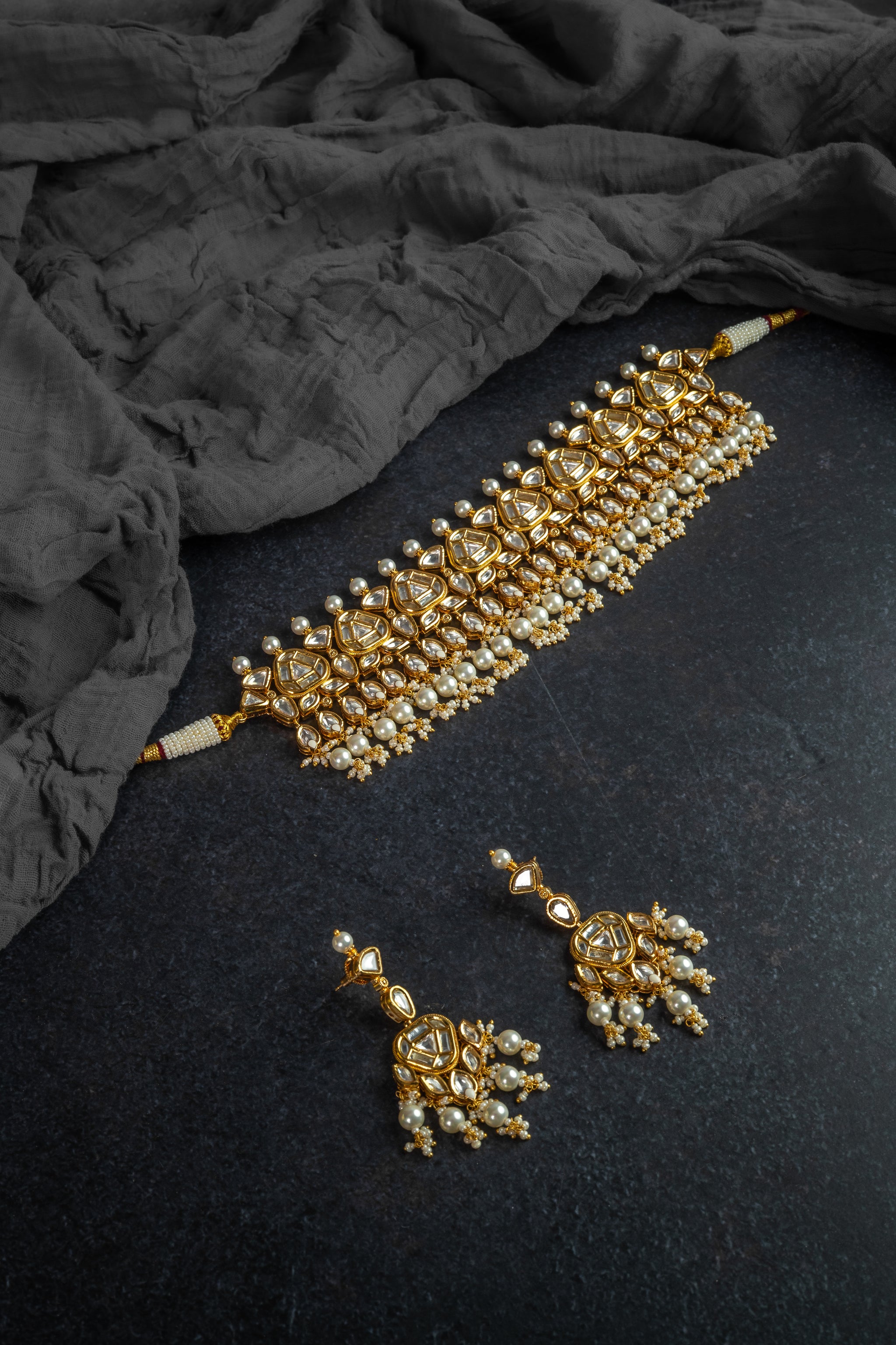 Grand Pearl Kundan Choker Set (KDN-72)