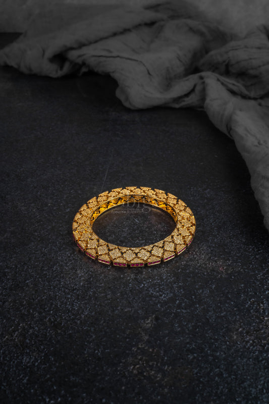 Traditional Ruby Accent Bangle