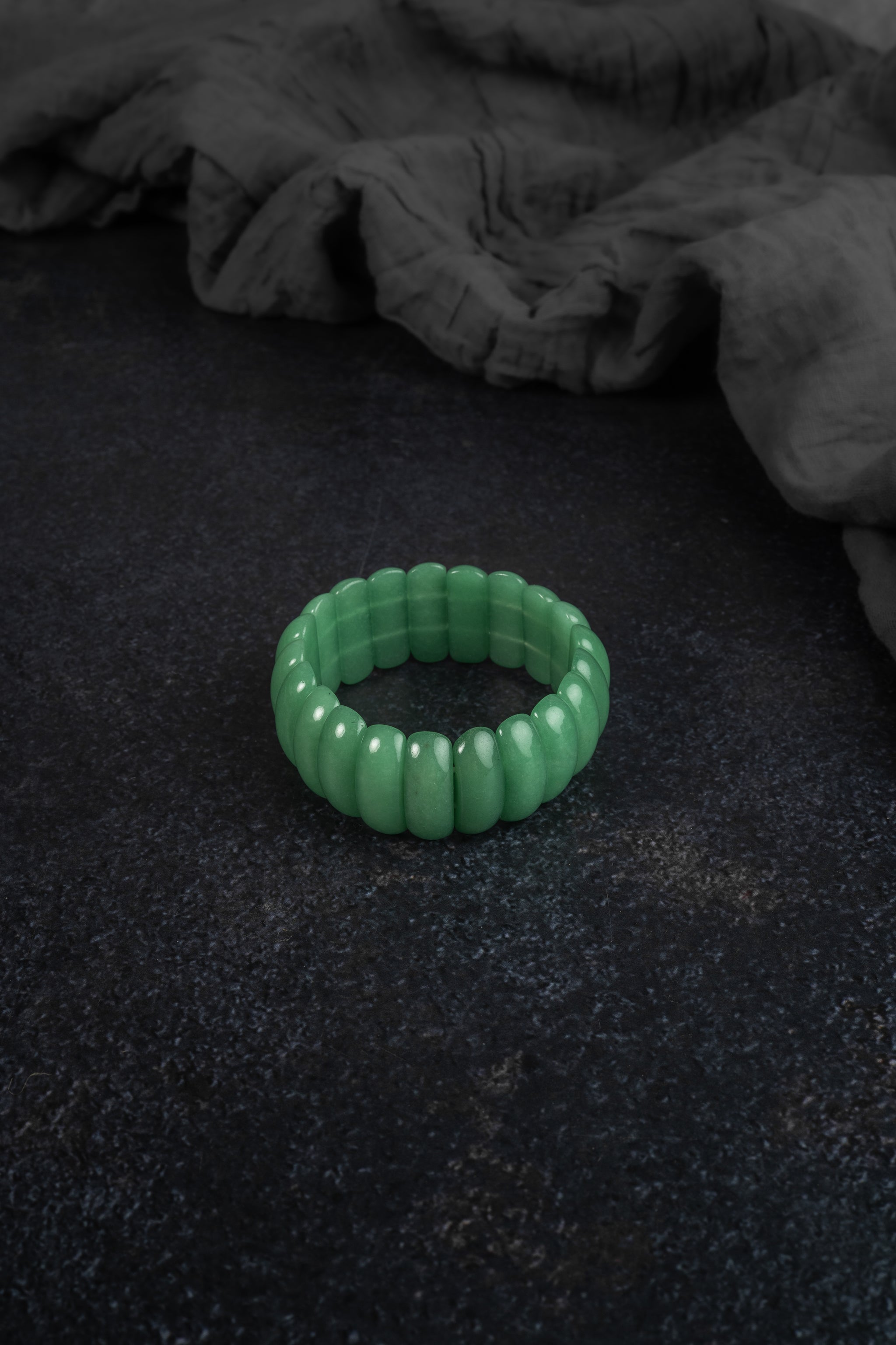Green Jade Beaded Stretch Bracelet