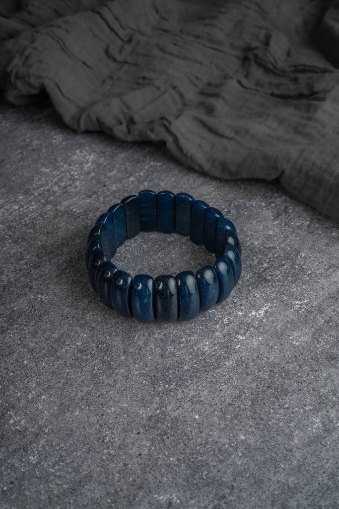 Midnight Blue Agate Stretch Bracelet