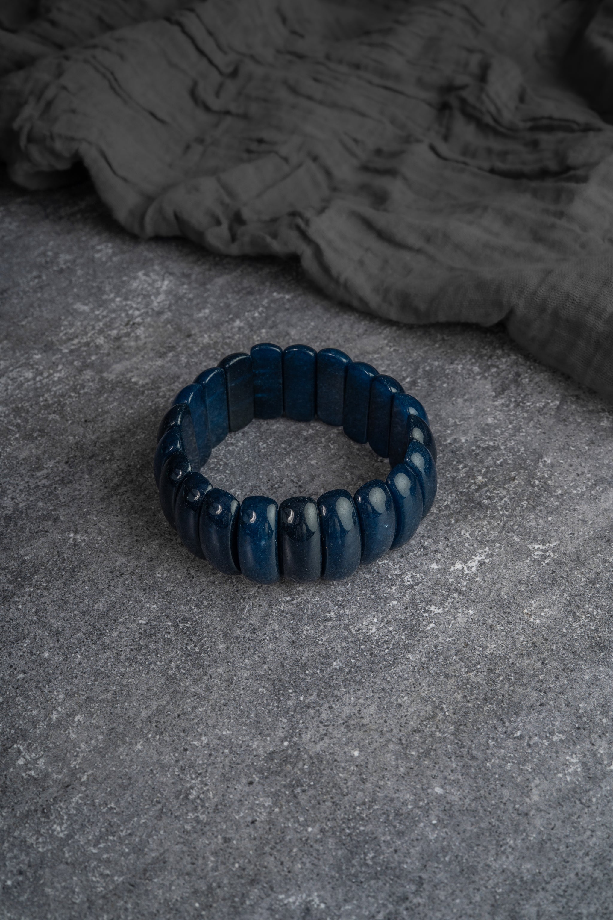 Midnight Blue Agate Stretch Bracelet