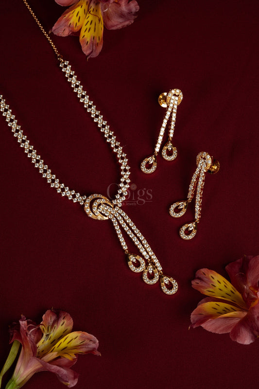 Infinity Knot Diamond Crush Necklace Set (A-256)