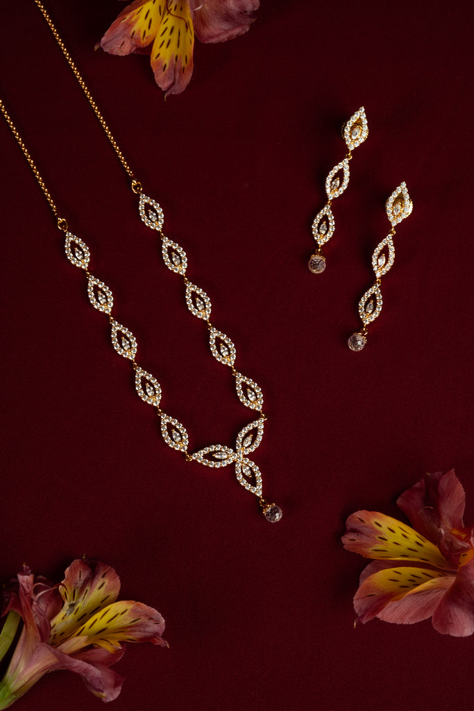 Marquise Diamond Crush Necklace Set (A-288)