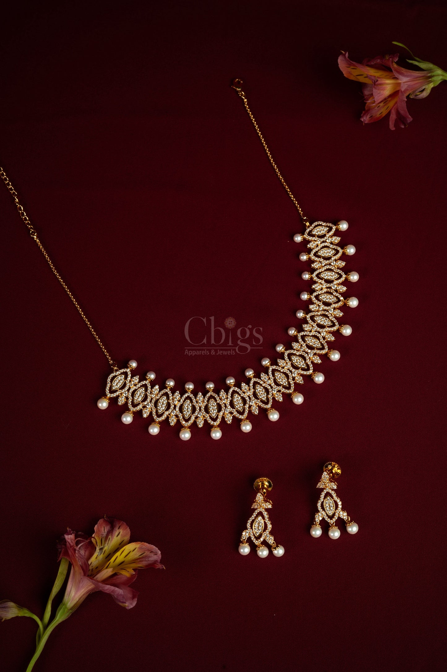 Petals Diamond Crush Necklace Set (A-506)