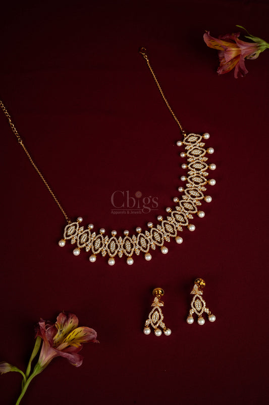 Petals Diamond Crush Necklace Set (A-506)