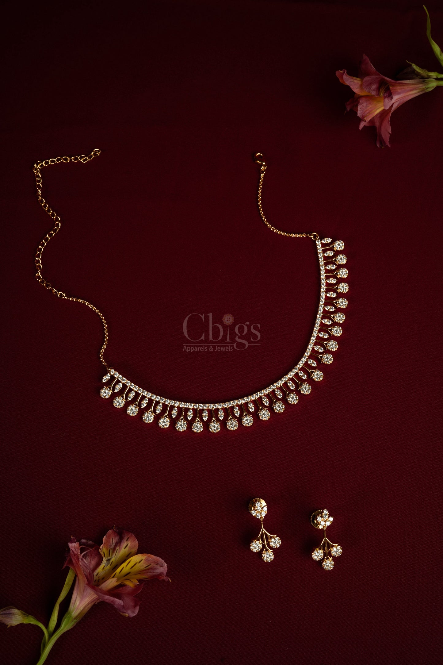Tara Fringe Diamond Crush Necklace Set (A-461)
