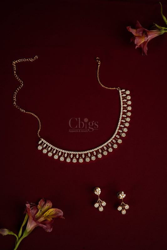 Tara Fringe Diamond Crush Necklace Set (A-461)