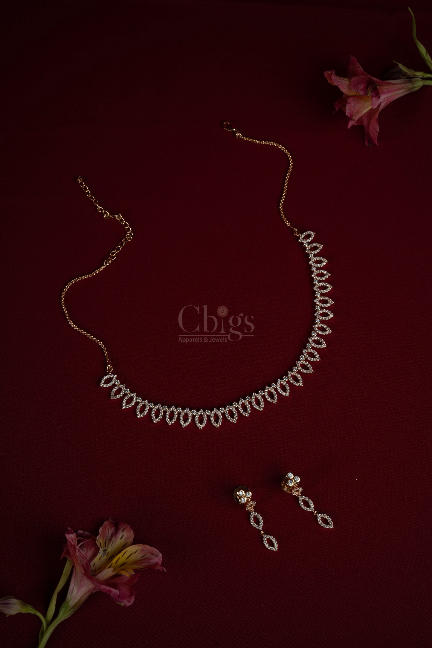 Petal Parijat Diamond Crush Necklace Set (A-362)