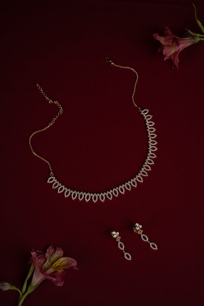 Petal Parijat Diamond Crush Necklace Set (A-362)