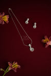 92.5 Silver Diamond Crush Pendant Set