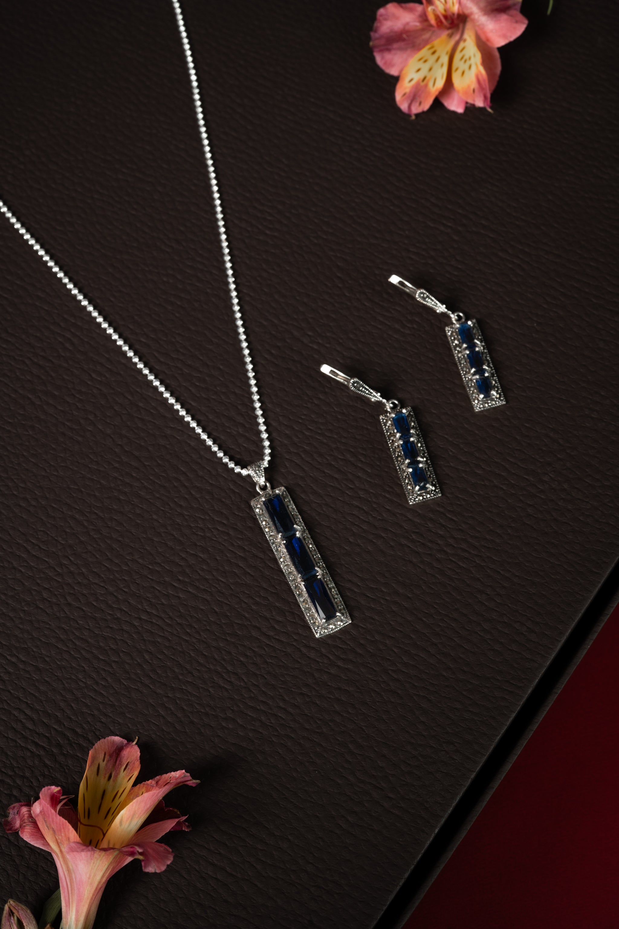 92.5 Silver Modern Pendant Set