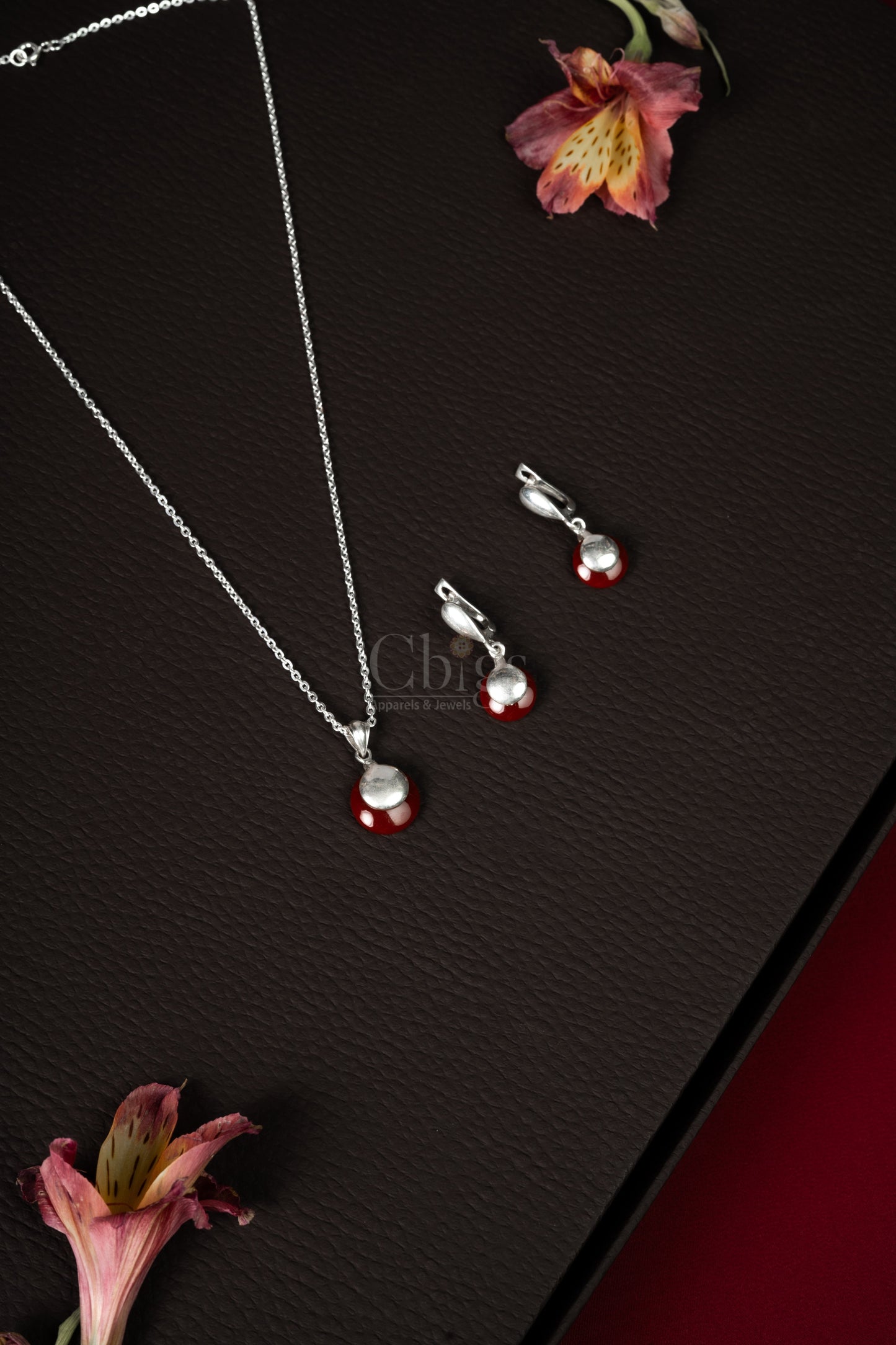 92.5 Silver Contemporary Pendant Set