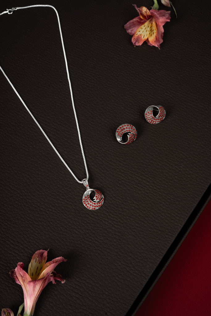 92.5 Silver Minimal Pendant Set