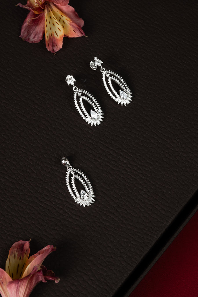 92.5 Silver Contemporary Pendant Set