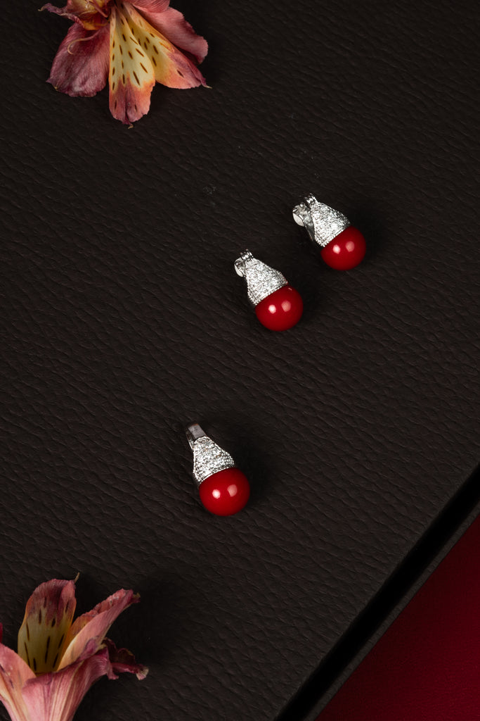 92.5 Silver Circular Spiral Pendant Set