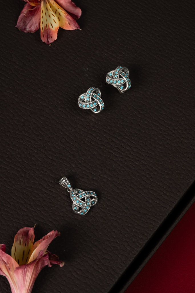 92.5 Silver Contemporary Pendant Set