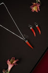 92.5 Silver Crimson Horn Pendant Set