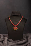 Ruby Square Stone Kemp Attigai Necklace