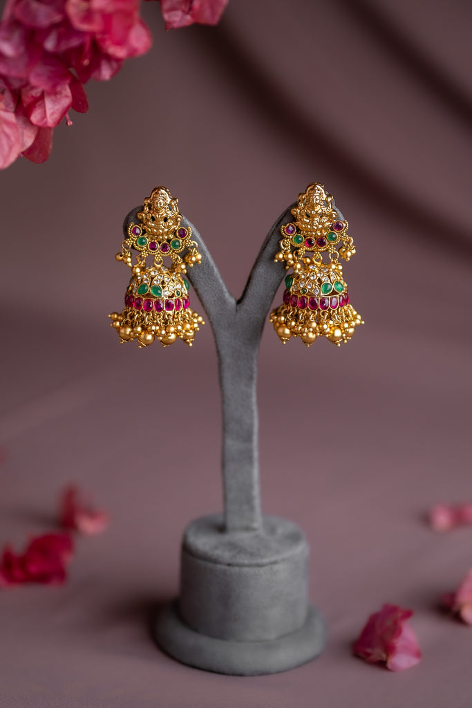 Lakshmi Pearl Fringe Antique Jhimki