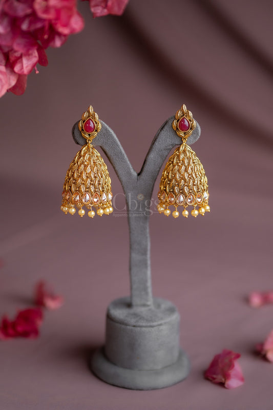 Teardrop Pearl Antique Jhimki