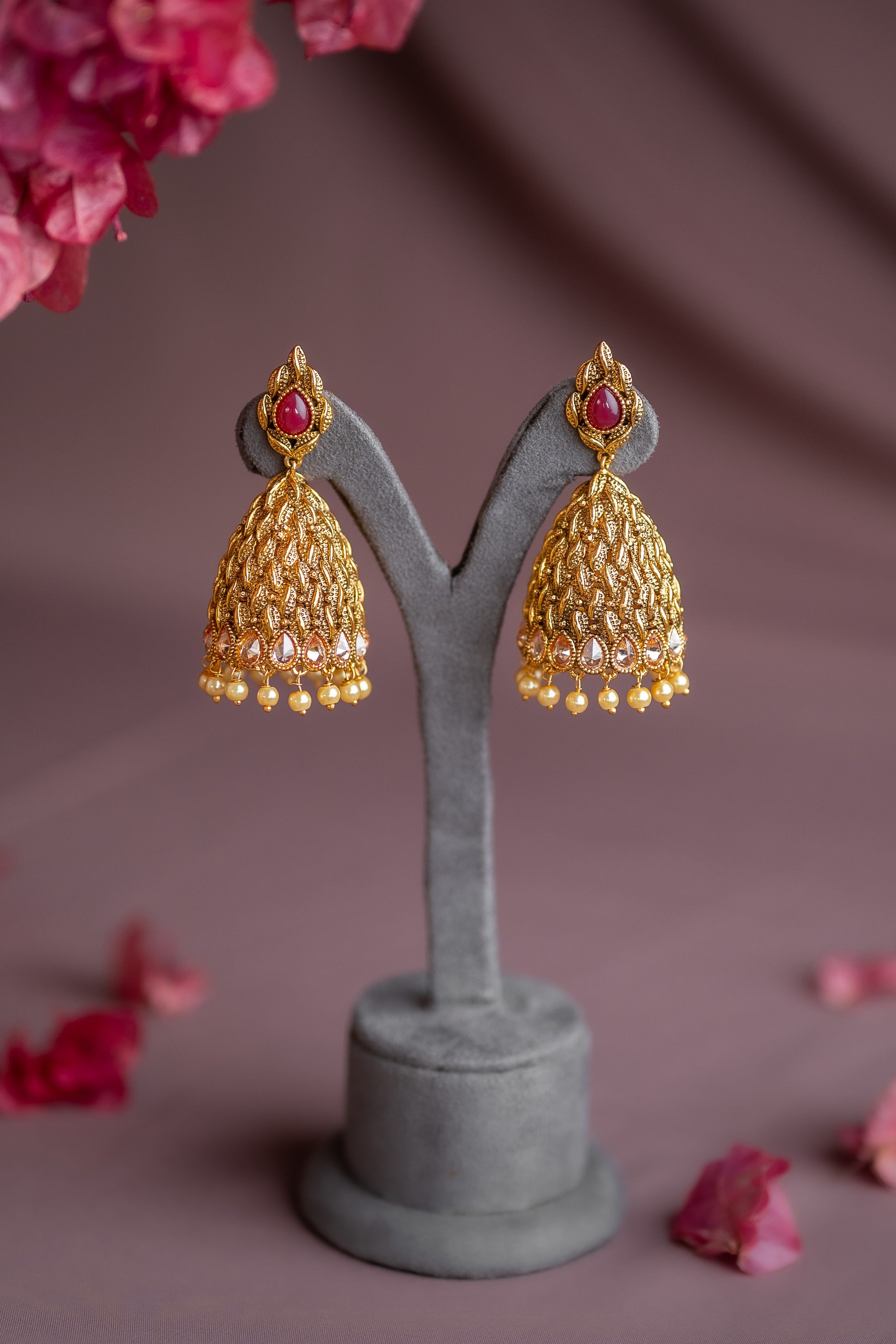 Teardrop Pearl Antique Jhimki