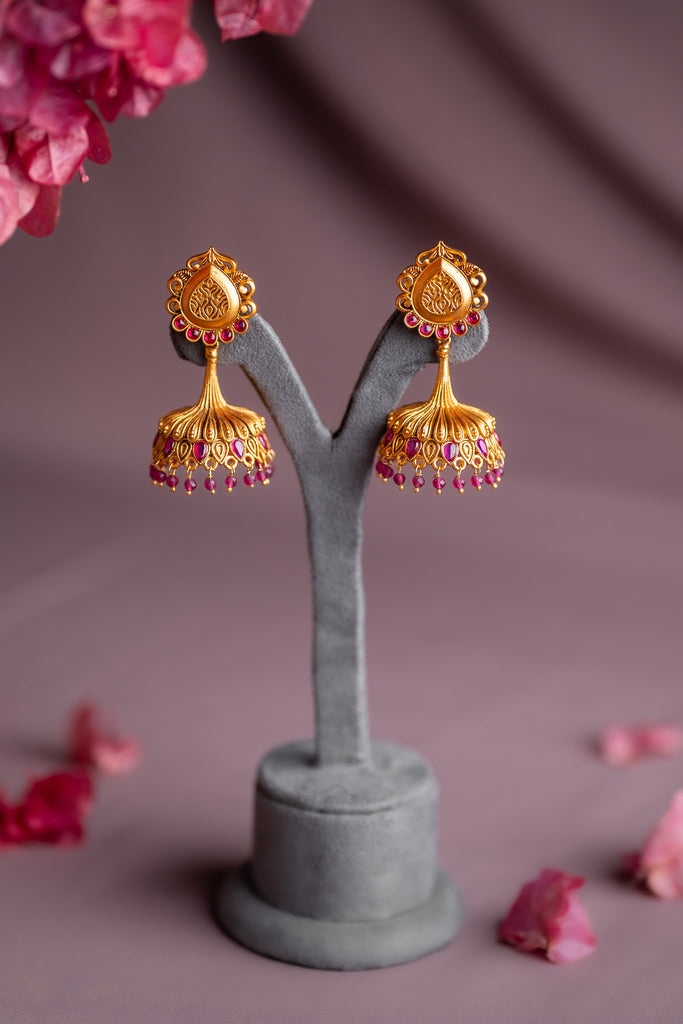 Coral Flower Pearl Antique Jhimki