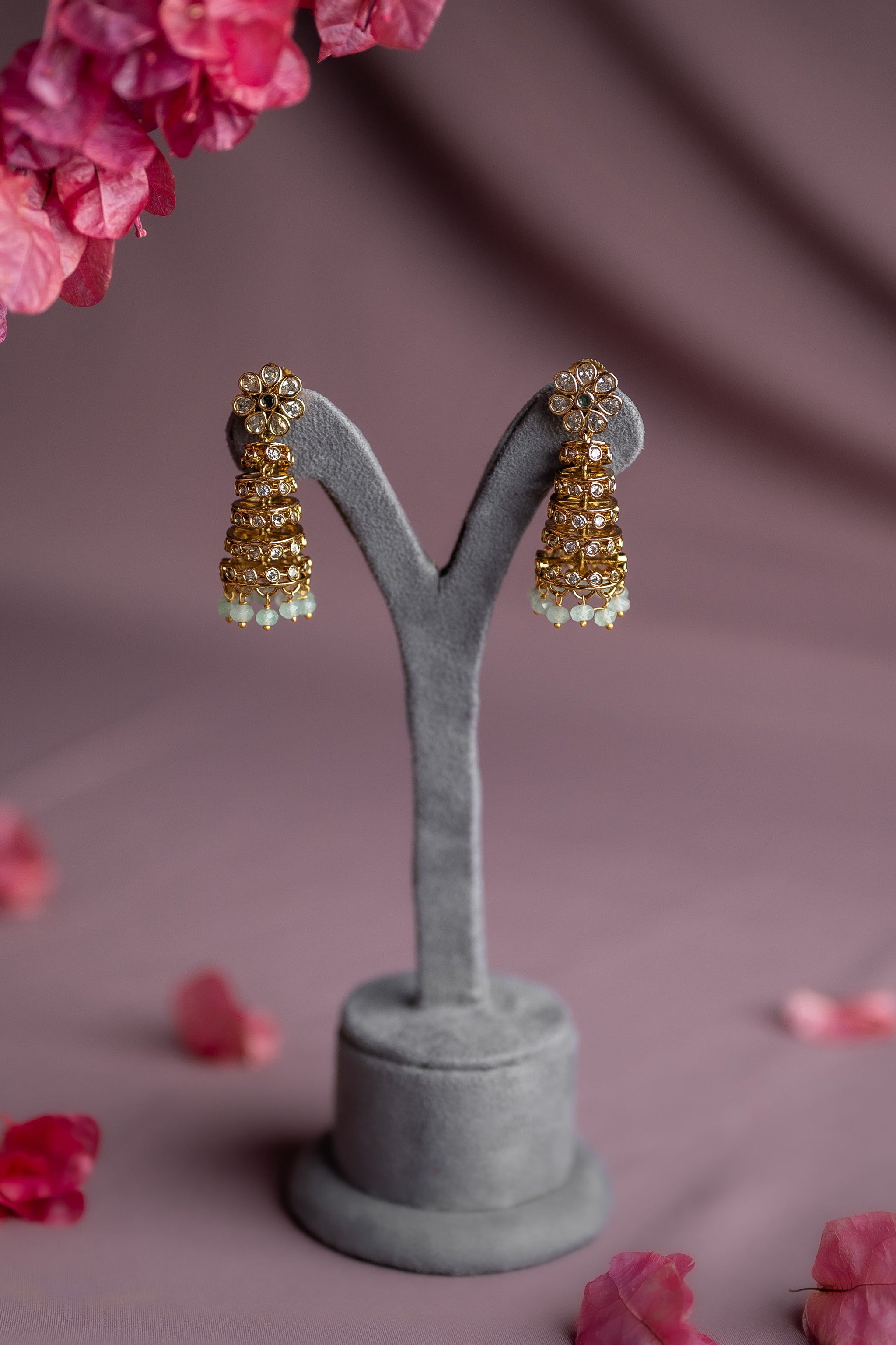 Crystal Floral Drop Earrings