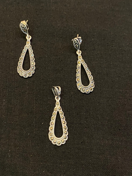 Silver Pendant Set with Earrings