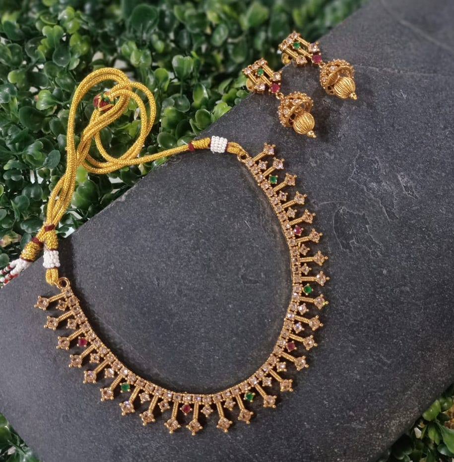 Multi-color Polki Stone Necklace