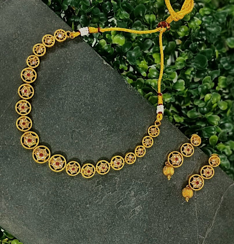 Gold Plated Polki Necklace