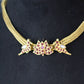 Ruby Lotus Peacock Antique Necklace
