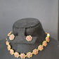 Ruby Petal Floral Antique Necklace Set