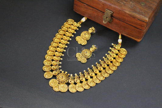 Double Layer Peacock Coin Antique Necklace Set