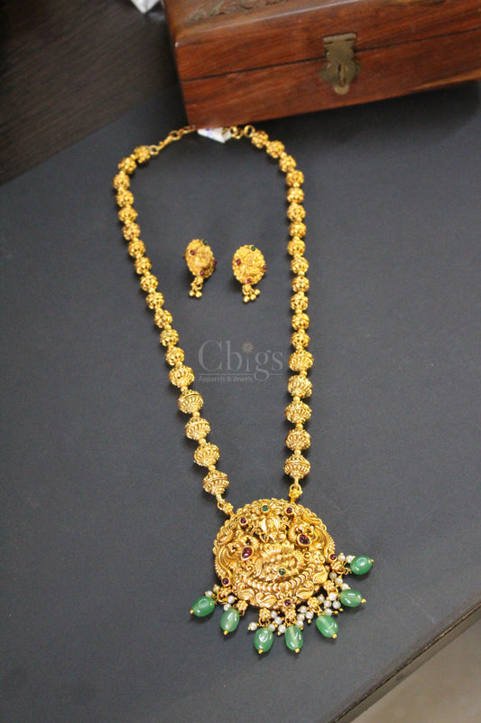 Lakshmi Green Drop Antique Haram Set