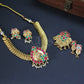 Peacock Coin Ruby Green Stone Antique Necklace Set