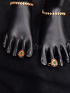 Emerald Drop Toe Ring - Adjustable (Single)