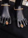 Ruby Sapphire Petal Toe Ring - Adjustable (Single)