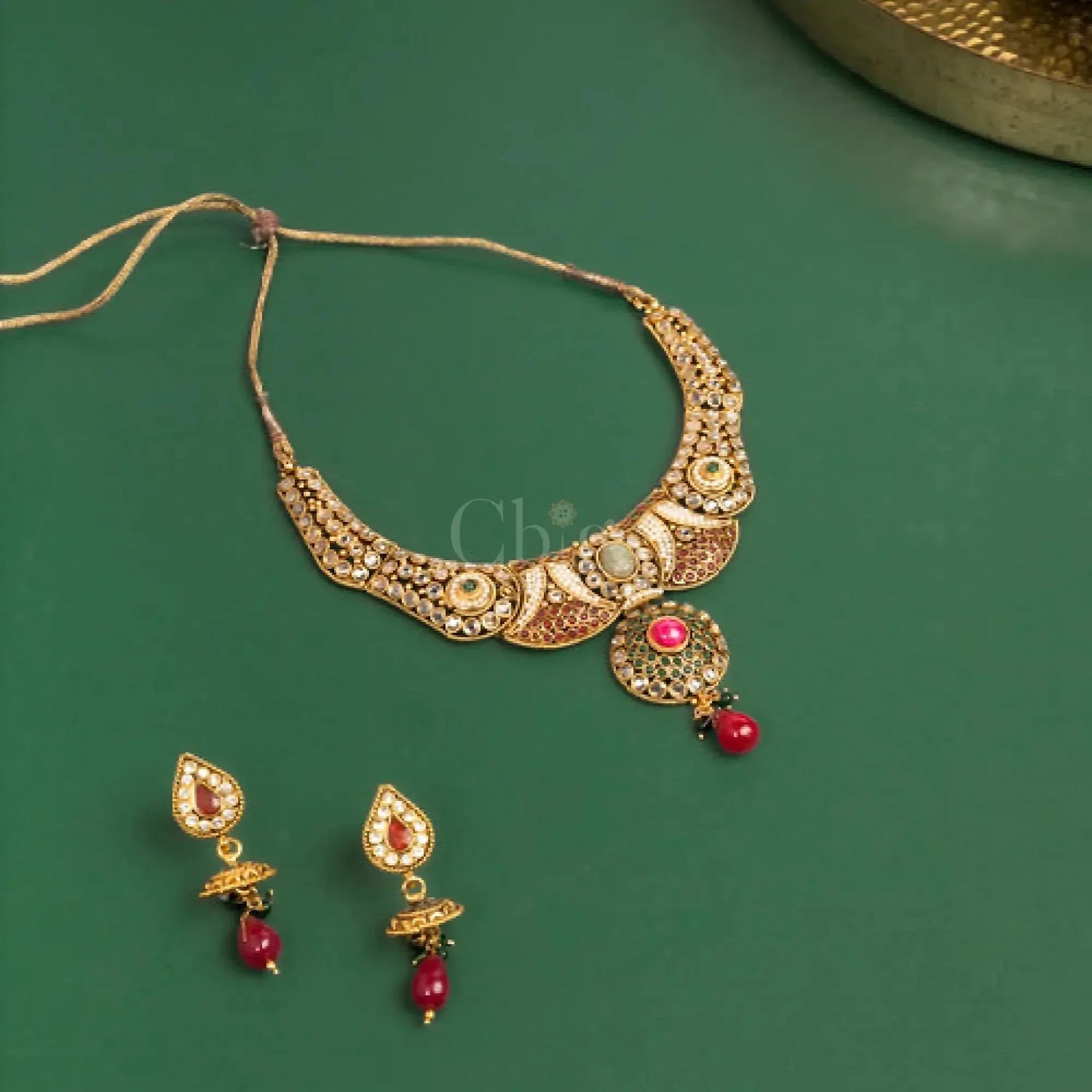 Antique Kundan Multicolor Choker Set