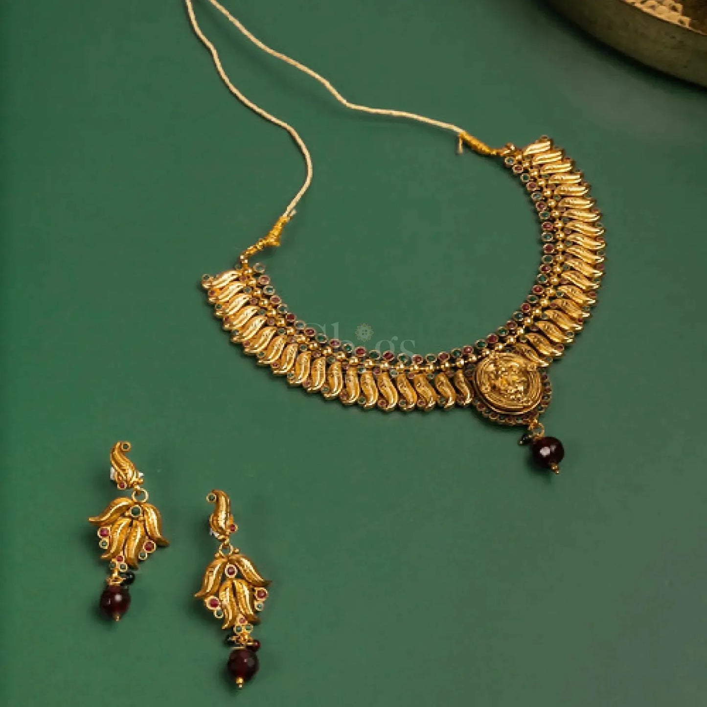 Antique Coin Leaf Choker Set
