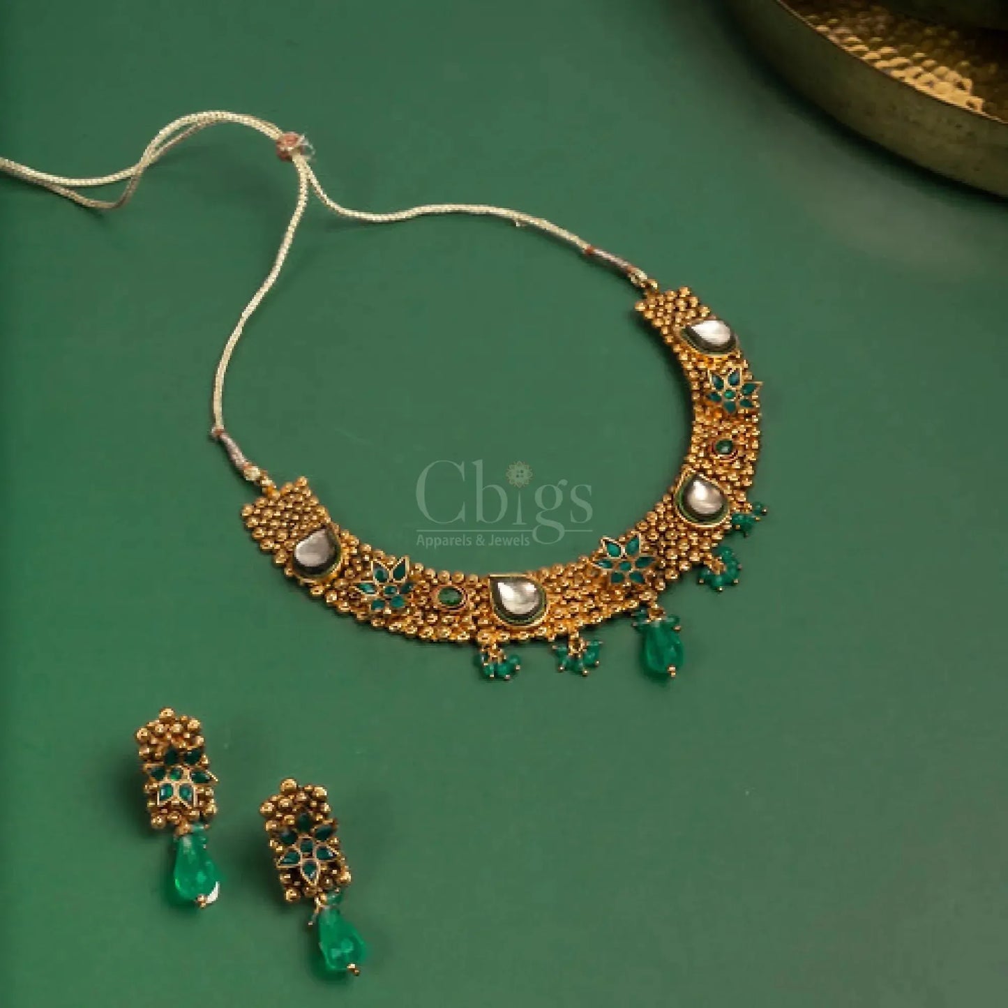 Antique Emerald Floret Choker Set