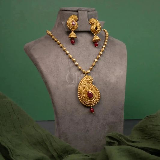 Antique Mango Drop Necklace Set